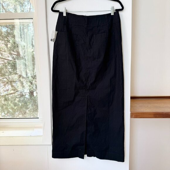 NWT Anthropologie The Colette Maxi Skirt Maeve Linen Edition in Black - Picture 7 of 15
